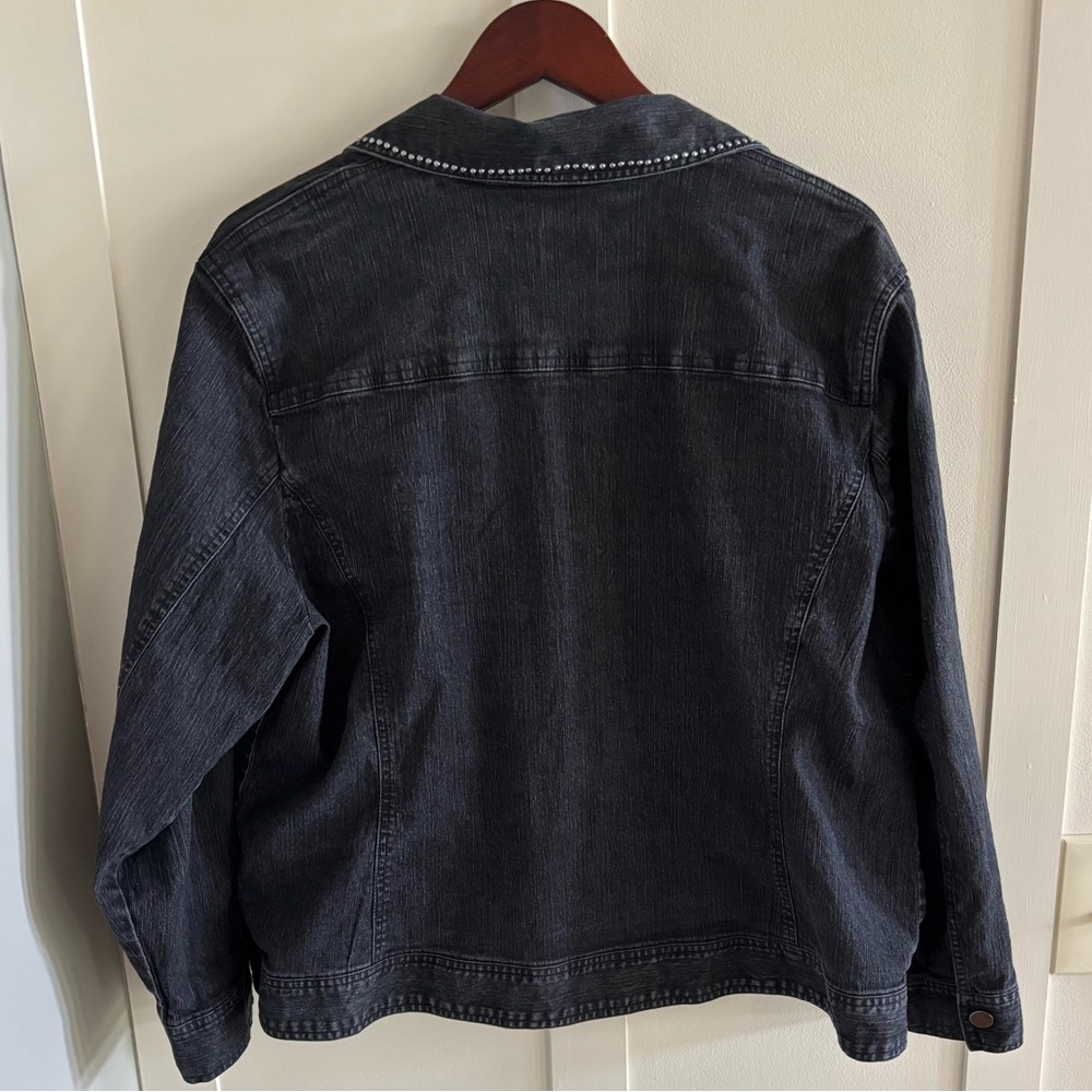 Ruby Rd Studded Black Denim Jacket - Picture 5 of 6